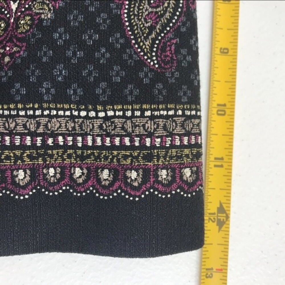 Vintage John Roberts Paisley Back Pleats Buttons Black Boxy Jacket Women's 14 - Picture 9 of 12